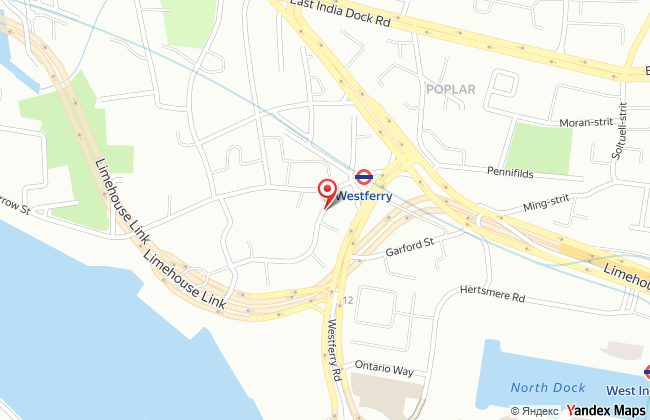 Map showing Milligan Street Dry Cleaners at 112 Milligan Street, Limehouse E14